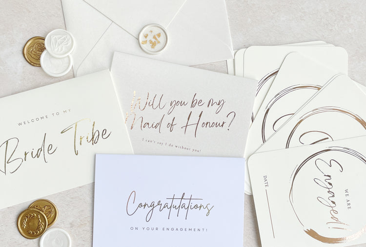 bridesmaid proposal cards wax seal engagement milestone cards