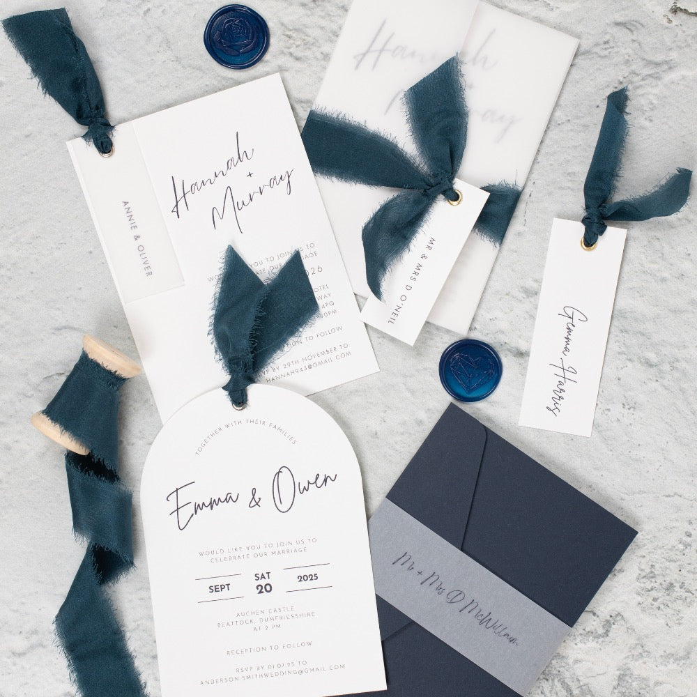 Navy Blue Wedding Invites