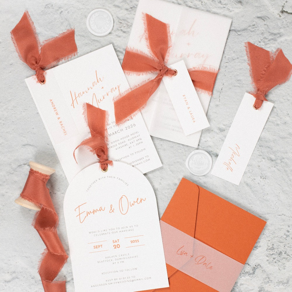 Rust Orange Wedding Invites
