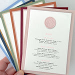 Ailsa wax seal menu on the day stationery handmade by zara