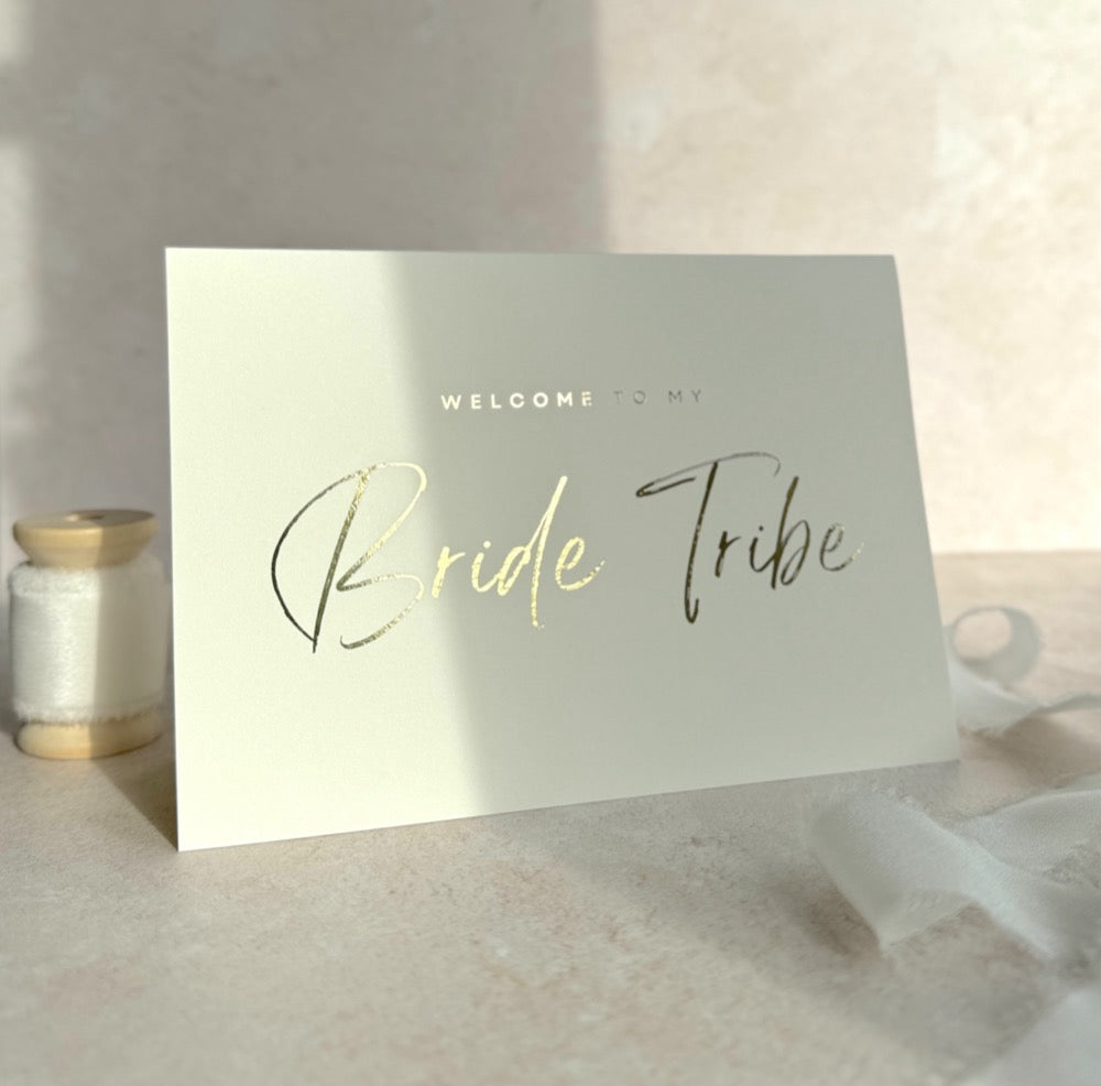 bride tribe wedding party proposal card handmade by zara