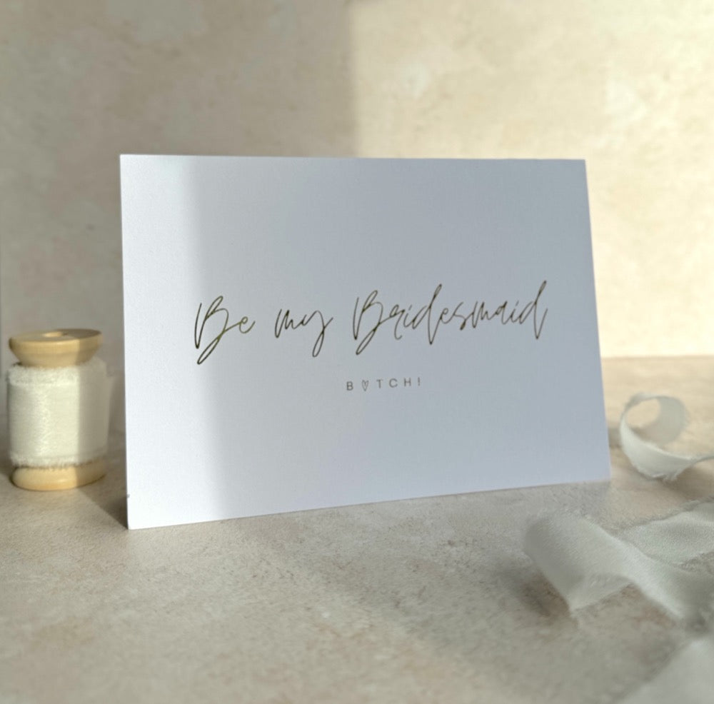 funny bridesmaid proposal card for bridal party invites