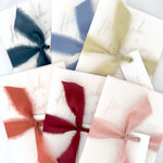 Vellum jacket wedding invitations in 6 colours