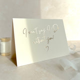 Rose gold foil I can't say I Do without you bridesmaid proposal card