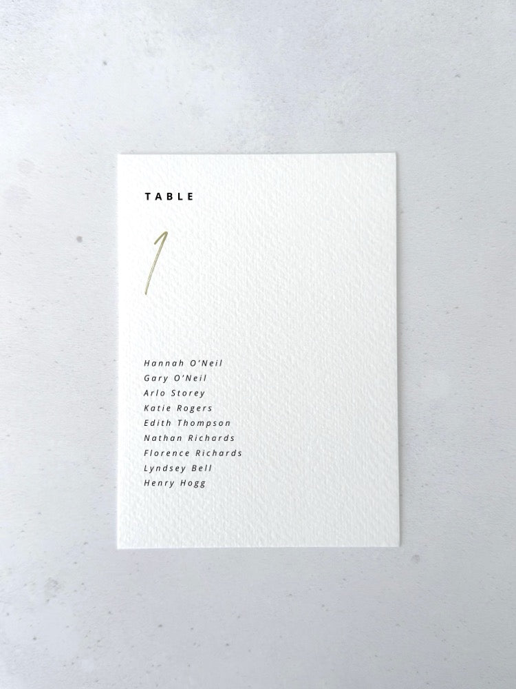 Sage green Sarah table plan card on the day wedding stationery