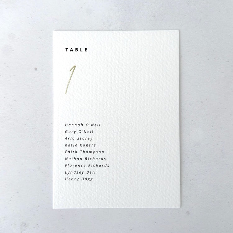 Sage green Sarah table plan card on the day wedding stationery