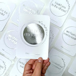 we are engaged shiny silver foil stars engagement milestone cards