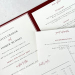 Wedding invite with guest information cards and custom tick off rsvp