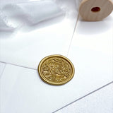 bright gold botanic leaf ready made wax seal