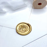 bright gold rose flower ready made wax seal