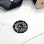 black save the date wax seal for wedding and engagement
