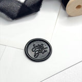 black save the date wax seal for wedding and engagement