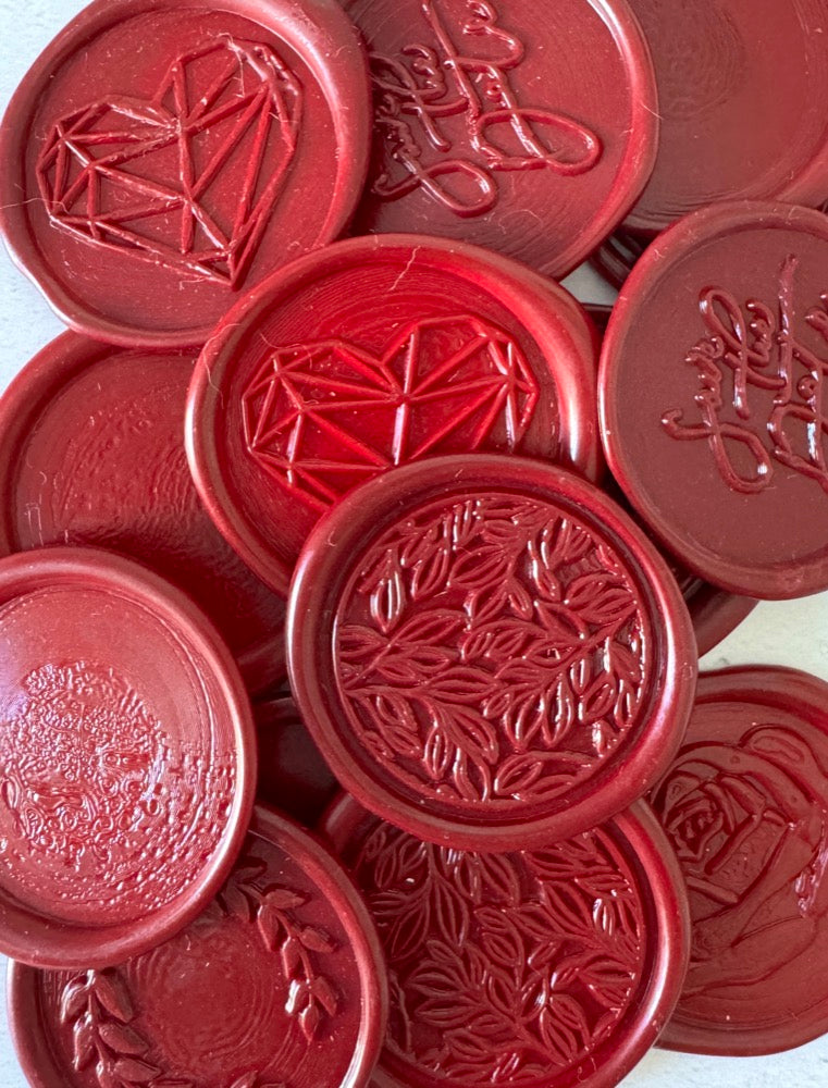 burgundy red self adhesive wax seals