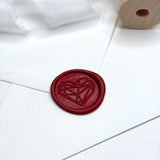 burgundy geometric wax seal sticker