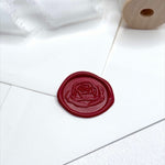 red rose pre made self adhesive wax seal for  wedding invites and envelopes
