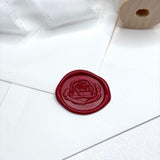 red rose pre made self adhesive wax seal for  wedding invites and envelopes