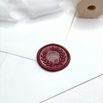 burgundy red wreath wax seal