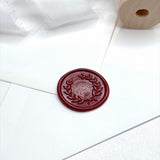 burgundy red wreath wax seal