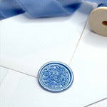 cornflower pale blue botanic foliage leaf self adhesive wax seal
