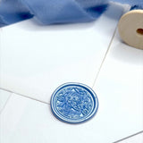 cornflower pale blue botanic foliage leaf self adhesive wax seal