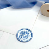 dusty blue rose flower wax seal for invites and enevlopes