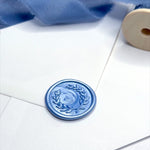 dusky blue olive wreath ready made wax seal