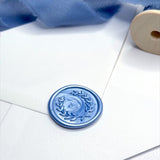 dusky blue olive wreath ready made wax seal