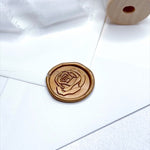 rose flower gold wax seal peel and stick