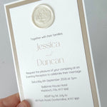 lyn evening invite with pearl wax seal