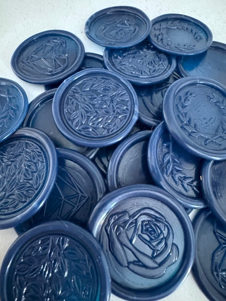 navy blue wax seal for wedding invitations and envelopes