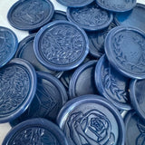 navy blue wax seal for wedding invitations and envelopes