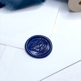 geometric heart navy blue wax seal ready made
