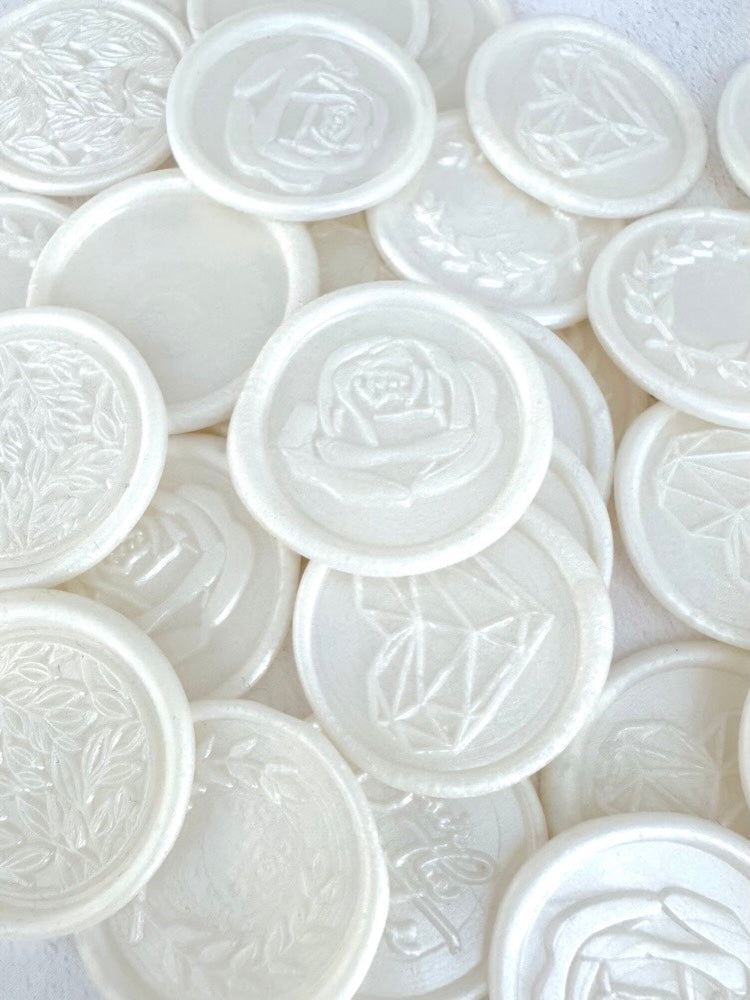 pearl cream ivory wax seal self adhesive sticker