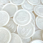 pearl cream ivory wax seal self adhesive sticker