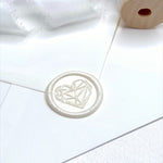pearl geometric heart ready made wax seal sticker