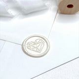 pearl geometric heart ready made wax seal sticker
