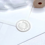 cream pearl olive wreath peel and stick wax seal