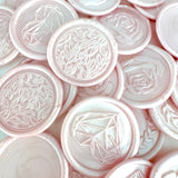 pink ready made peel and stick wax seal for invites and envelopes