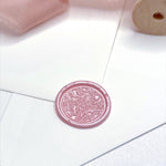 pale pink foliage leaf self adhesive wax seal
