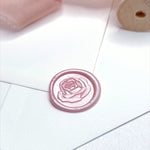 pink rose wax seal for wedding invitations and enevlopes
