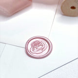 pink rose wax seal for wedding invitations and enevlopes