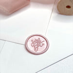 pink save the date pre made wax seal