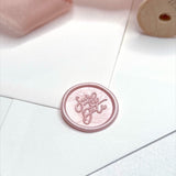 pink save the date pre made wax seal