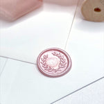 blush pink wreath ready made wax seal