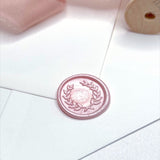 blush pink wreath ready made wax seal