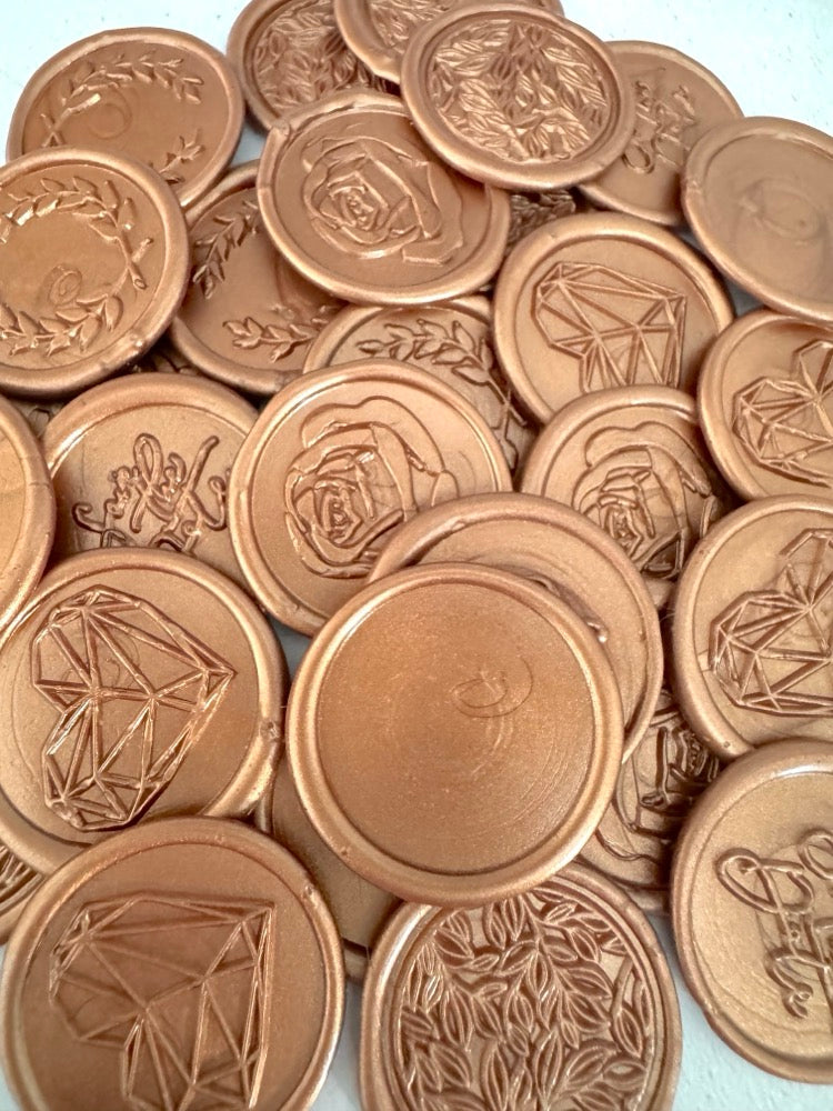 rose gold pre made self adhesive wax seal