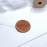 rose gold copper foliage wax seal for wedding invites
