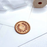 rose gold wreath wax seal with self adhesive backing
