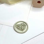 sage green geometric heart ready made wax seal