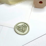 sage green geometric heart ready made wax seal